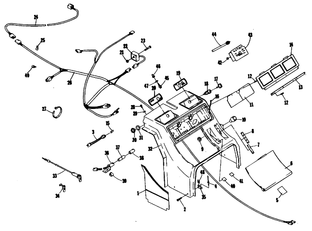 Parts Diagram for Arctic Cat 1981 PANTHER WEST SNOWMOBILE CONSOLE AND WIRING