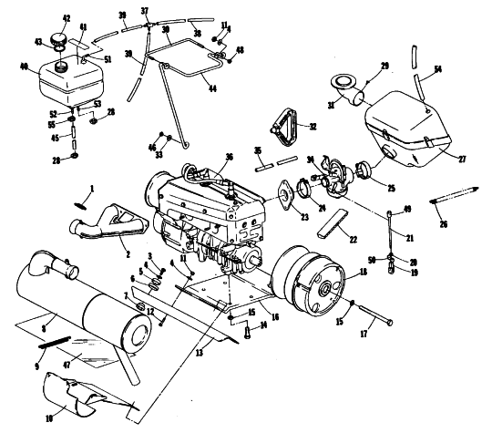 Parts Diagram for Arctic Cat 1981 PANTHER WEST SNOWMOBILE ENGINE AND RELATED PARTS