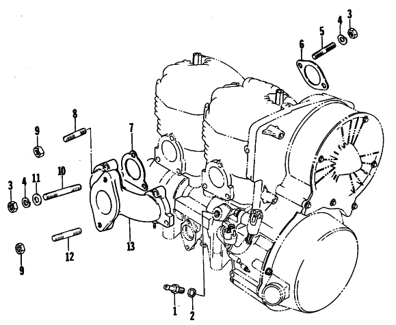 Parts Diagram for Arctic Cat 1981 TRAIL CAT SNOWMOBILE INTAKE MANIFOLD