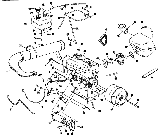 Parts Diagram for Arctic Cat 1981 PANTERA ES SNOWMOBILE ENGINE AND RELATED PARTS