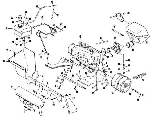 Parts Diagram for Arctic Cat 1981 TRAIL CAT SNOWMOBILE ENGINE AND RELATED PARTS