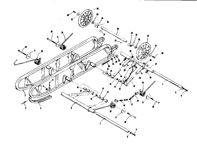 Parts Diagram for Arctic Cat 1974 PANTHER (Wankel) SNOWMOBILE UNDERCARRIAGE