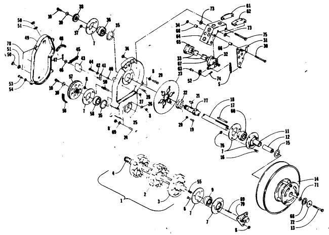 Parts Diagram for Arctic Cat 1985 COUGAR SPECIAL EDITION SNOWMOBILE DRIVE TRAIN