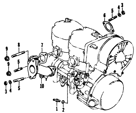 Parts Diagram for Arctic Cat 1988 JAG DELUXE (340 F/C) SNOWMOBILE INTAKE MANIFOLD