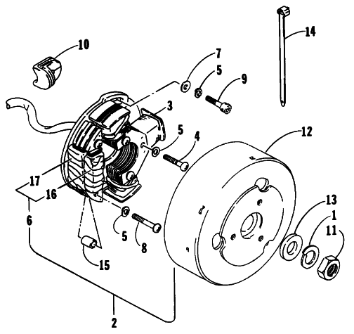 Parts Diagram for Arctic Cat 1989 PANTHER (440 F/C) SNOWMOBILE MAGNETO