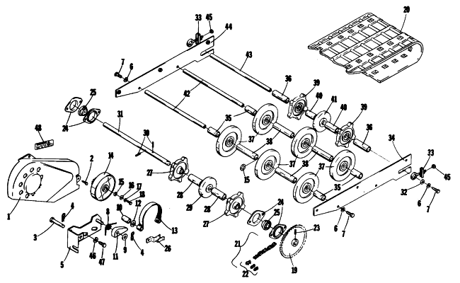 Parts Diagram for Arctic Cat 1985 KITTY CAT SNOWMOBILE DRIVE, UNDERCARRIAGE AND TRACK