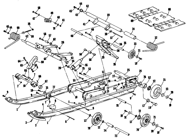Parts Diagram for Arctic Cat 1984 EL TIGRE 6000 SNOWMOBILE UNDERCARRIAGE AND TRACK
