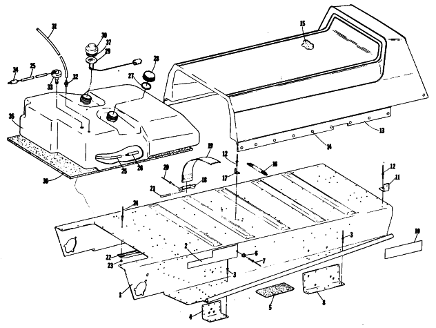 Parts Diagram for Arctic Cat 1984 PANTHER SNOWMOBILE BODY AND SEAT