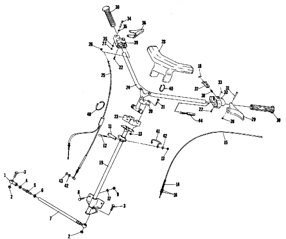 Parts Diagram for Arctic Cat 1986 PANTHER SNOWMOBILE STEERING
