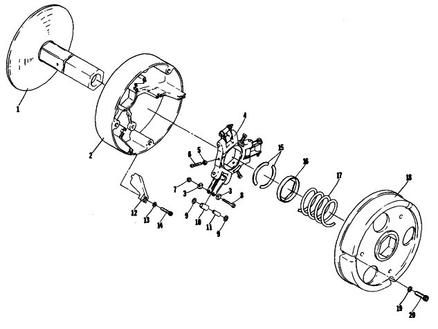Parts Diagram for Arctic Cat 1984 PANTHER SNOWMOBILE DRIVE CLUTCH
