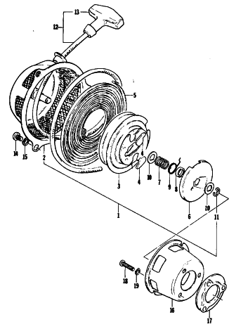 Parts Diagram for Arctic Cat 1986 KITTY CAT SNOWMOBILE RECOIL STARTER