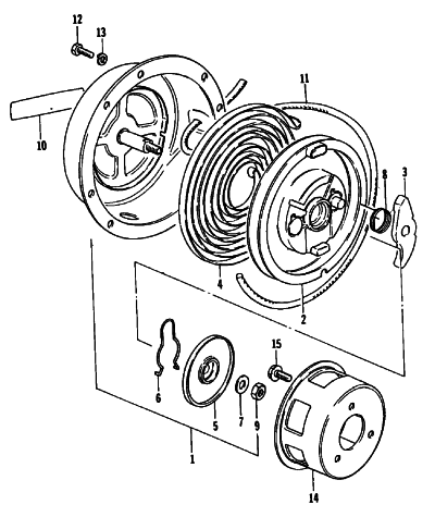 Parts Diagram for Arctic Cat 1985 PANTHER SNOWMOBILE RECOIL STARTER