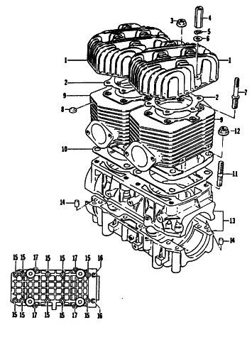 Parts Diagram for Arctic Cat 1985 COUGAR SNOWMOBILE CRANKCASE AND CYLINDER