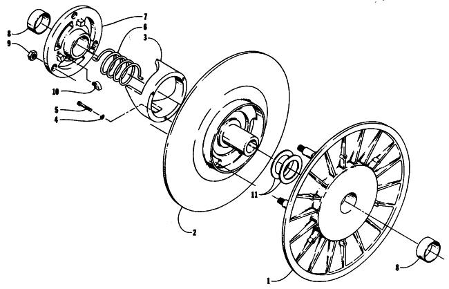 Parts Diagram for Arctic Cat 1988 PANTHER (F/C) SNOWMOBILE DRIVEN CLUTCH