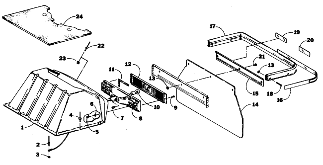 Parts Diagram for Arctic Cat 1985 COUGAR SPECIAL EDITION SNOWMOBILE TOOLBOX, TAILLIGHT AND REAR BUMPER