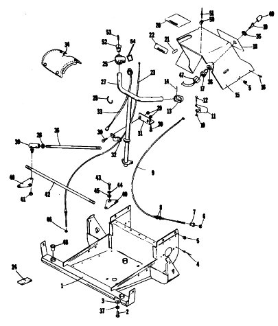Parts Diagram for Arctic Cat 1985 KITTY CAT SNOWMOBILE STEERING, FRONT FRAME, AND CONSOLE