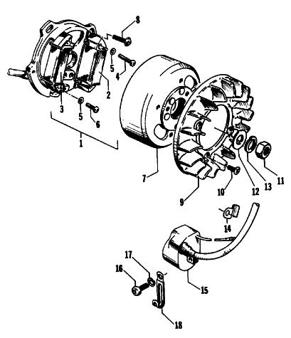 Parts Diagram for Arctic Cat 1988 KITTY CAT (60 F/C) SNOWMOBILE MAGNETO