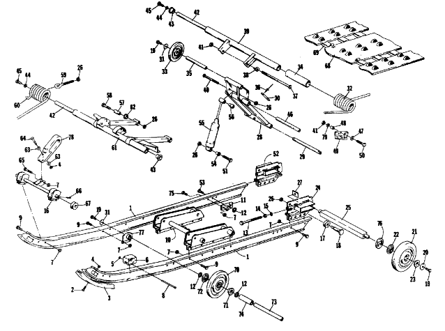 Parts Diagram for Arctic Cat 1986 JAG SNOWMOBILE UNDERCARRIAGE AND TRACK