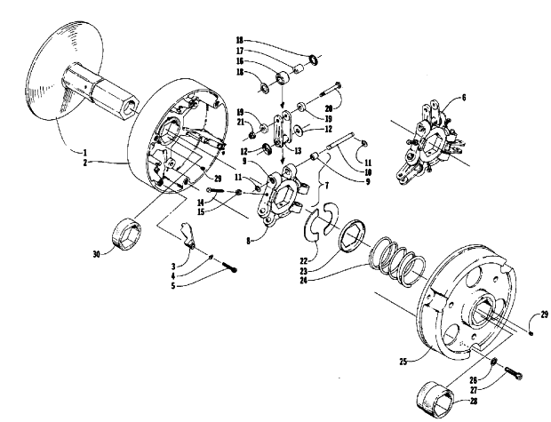 Parts Diagram for Arctic Cat 1986 PANTHER SNOWMOBILE DRIVE CLUTCH