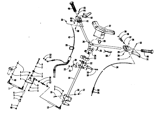 Parts Diagram for Arctic Cat 1986 COUGAR SNOWMOBILE STEERING