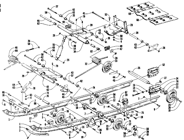 Parts Diagram for Arctic Cat 1986 CHEETAH 530 L/C SNOWMOBILE UNDERCARRIAGE AND TRACK