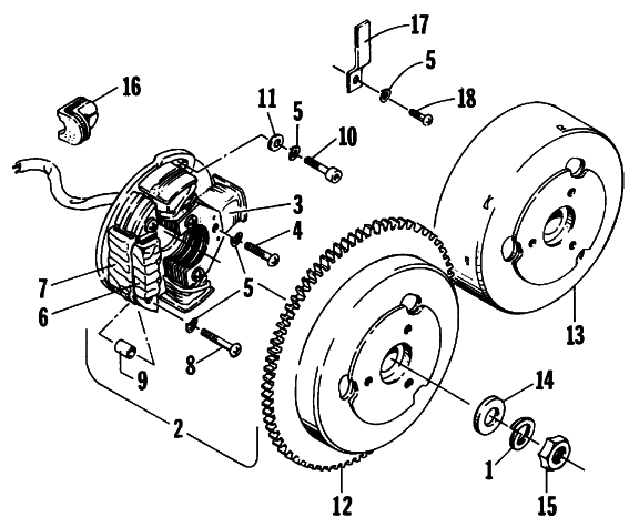 Parts Diagram for Arctic Cat 1987 PANTHER SNOWMOBILE MAGNETO