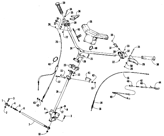 Parts Diagram for Arctic Cat 1987 PANTHER SNOWMOBILE STEERING