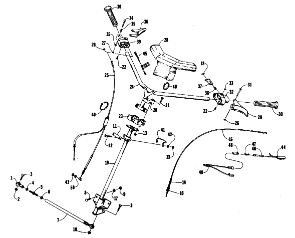 Parts Diagram for Arctic Cat 1988 PANTHER (F/C) SNOWMOBILE STEERING - MCGILL SWITCHES