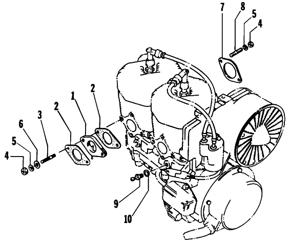 Parts Diagram for Arctic Cat 1987 COUGAR SNOWMOBILE INTAKE ASSEMBLY