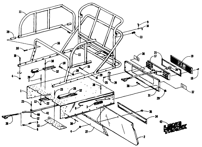 Parts Diagram for Arctic Cat 1988 CHEETAH TOURING (500 F/C) SNOWMOBILE BODY EXTENSION