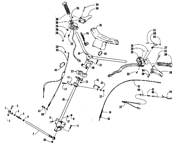 Parts Diagram for Arctic Cat 1988 SUPER JAG (440) SNOWMOBILE STEERING