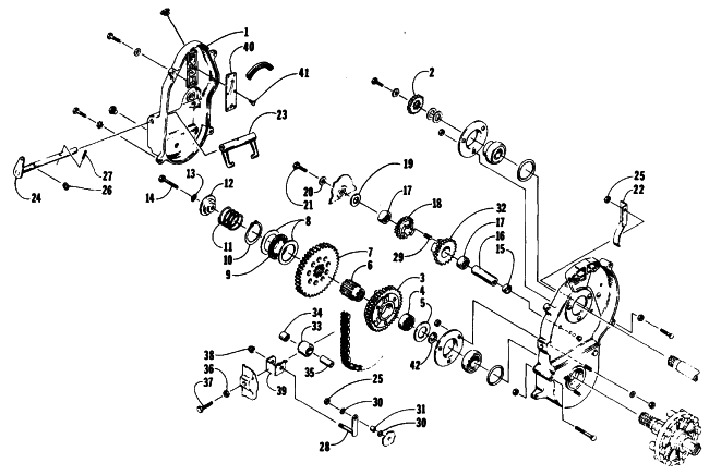 Parts Diagram for Arctic Cat 1989 JAG 340 DELUXE SNOWMOBILE DRIVE/REVERSE DROPCASE ASSEMBLY