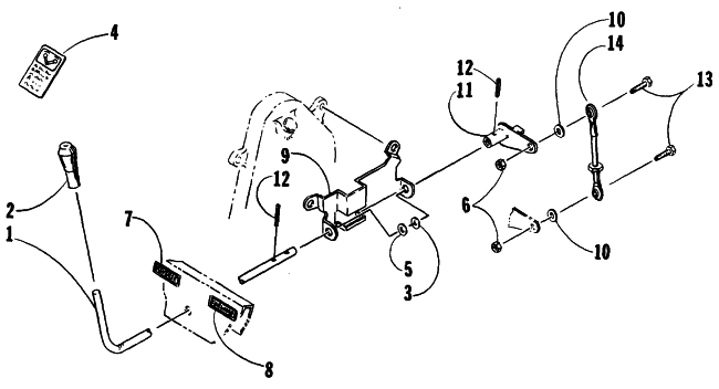 Parts Diagram for Arctic Cat 1990 JAG DELUXE SNOWMOBILE REVERSE SHIFT LEVER ASSEMBLY