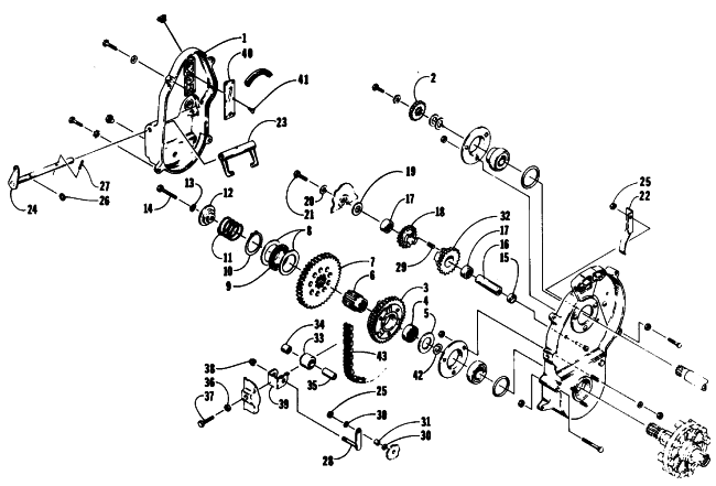 Parts Diagram for Arctic Cat 1989 JAG AFS SNOWMOBILE DRIVE/REVERSE DROPCASE ASSEMBLY