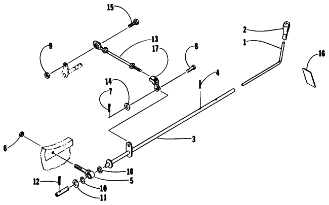 Parts Diagram for Arctic Cat 1989 PANTHER (440 F/C) SNOWMOBILE REVERSE SHIFT LEVER ASSEMBLY