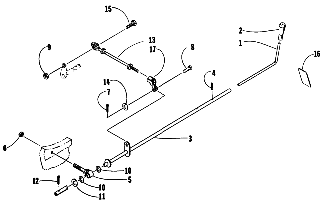 Parts Diagram for Arctic Cat 1989 JAG AFS SNOWMOBILE REVERSE SHIFT LEVER ASSEMBLY
