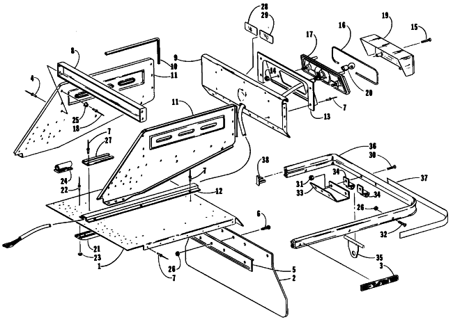 Parts Diagram for Arctic Cat 1989 CHEETAH TOURING SNOWMOBILE BODY EXTENSION