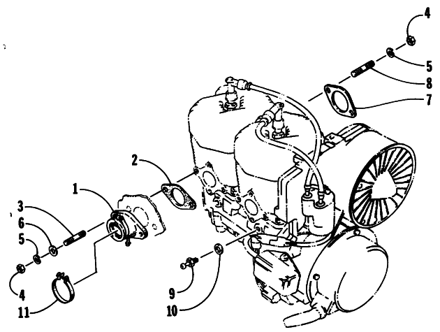 Parts Diagram for Arctic Cat 1989 CHEETAH TOURING SNOWMOBILE INTAKE ASSEMBLY