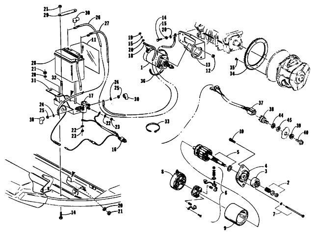 Parts Diagram for Arctic Cat 1989 JAG AFS SNOWMOBILE ELECTRIC START ASSEMBLY