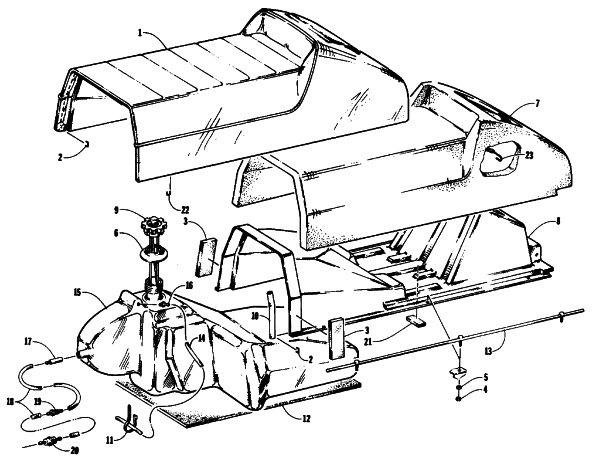 Parts Diagram for Arctic Cat 1989 WILDCAT 650 SNOWMOBILE SEAT AND GAS TANK ASSEMBLIES