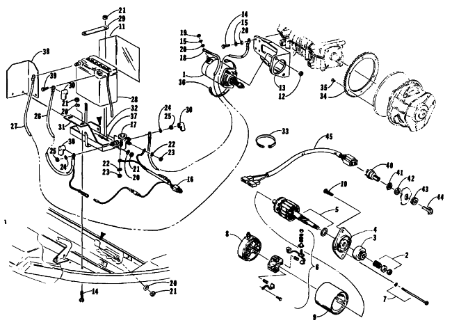 Parts Diagram for Arctic Cat 1989 EL TIGRE EXT MOUNTAIN CAT SNOWMOBILE ELECTRIC START ASSEMBLY