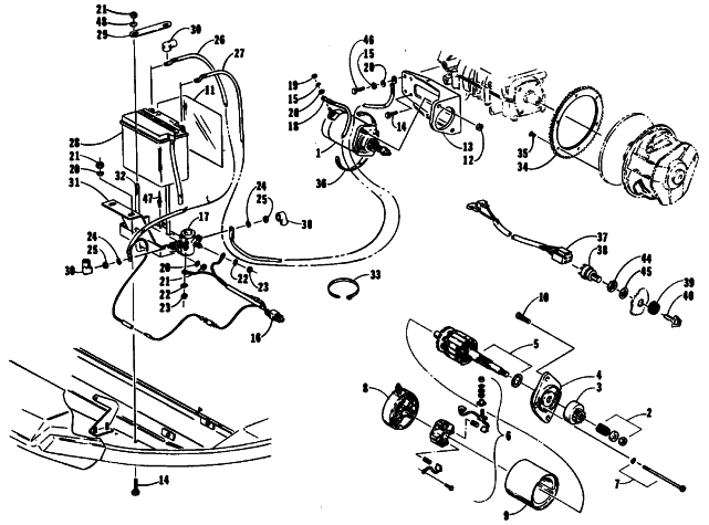 Parts Diagram for Arctic Cat 1990 JAG AFS LT SNOWMOBILE ELECTRIC START ASSEMBLY