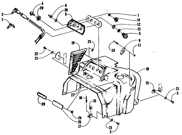 Parts Diagram for Arctic Cat 1990 PANTERA SNOWMOBILE SWITCH AND CONSOLE ASSEMBLY