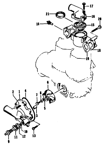 Parts Diagram for Arctic Cat 1990 PROWLER SNOWMOBILE WATER PUMP/WATER MANIFOLD