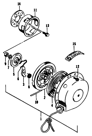 Parts Diagram for Arctic Cat 1993 PROWLER 2-UP SNOWMOBILE RECOIL STARTER
