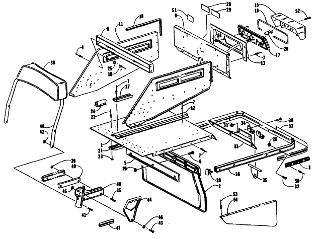 Parts Diagram for Arctic Cat 1990 CHEETAH TOURING SNOWMOBILE BODY EXTENSION