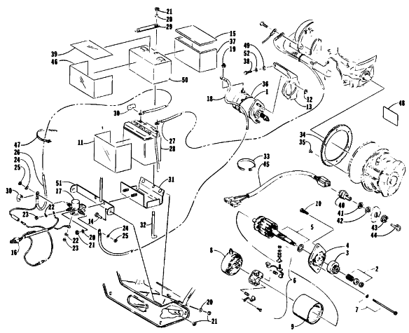 Parts Diagram for Arctic Cat 1990 PROWLER SNOWMOBILE ELECTRIC START ASSEMBLY