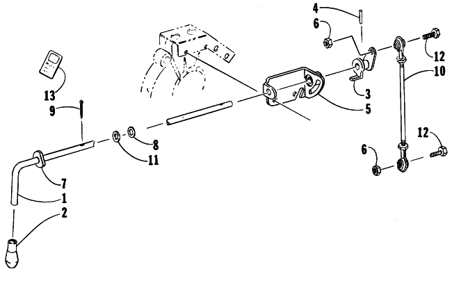 Parts Diagram for Arctic Cat 1990 PROWLER SNOWMOBILE REVERSE SHIFT LEVER ASSEMBLY