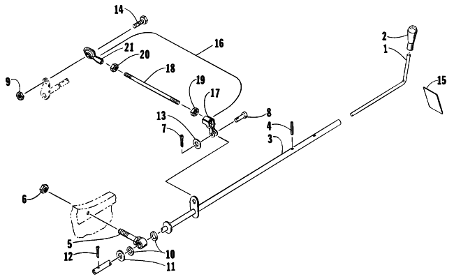 Parts Diagram for Arctic Cat 1993 LYNX MOUNTAIN CAT SNOWMOBILE REVERSE SHIFT LEVER ASSEMBLY