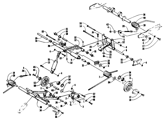 Parts Diagram for Arctic Cat 1993 JAG AFS LT 1 SPEED SNOWMOBILE REAR SUSPENSION ARM ASSEMBLIES